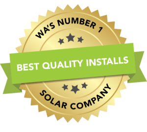 badge reading "WA's Number 1 Solar Company, Best Quality Installs"